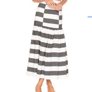 Mara Hoffman | Drop Waist Striped Midi Skirt